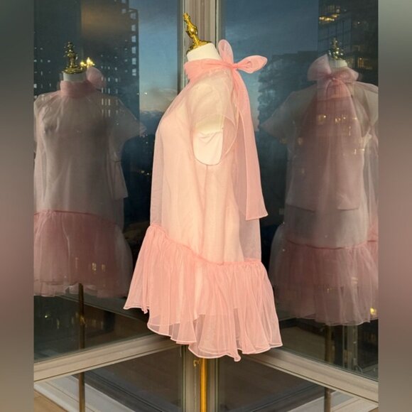🆕 SIMKHAI 🧿 NWT Beaux Tiered Babydoll Mini Dress, Ballet Pink - Sz US 4 - Picture 10 of 14